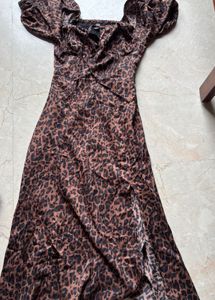Women Leopard Print A- line dress