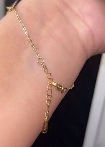 Anti Tarnish Gold Charm Bracelet with Pearls