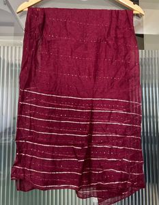 Maroon Kurta with White Embroidery Set