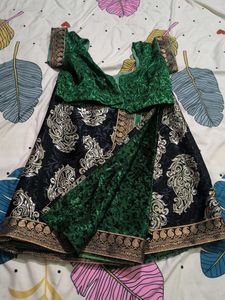 Elegant Green & Black Lehenga Choli