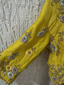 Designer Yellow &amp; Beige Lehenga Choli Set