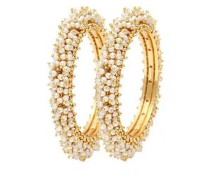 Gold Bangles with Pearls