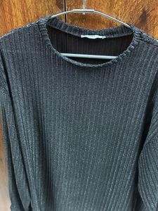 Sparkly Black Long Sleeve Top