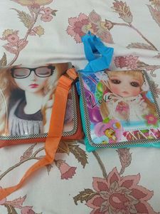 Cute Doll &amp; Cat Print purse