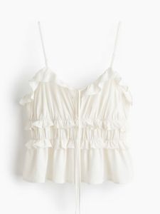 White Ruffled Camisole Top