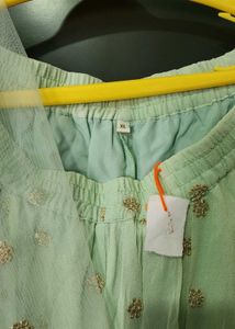 Mint Green Lehenga Choli with Gold Embellishments