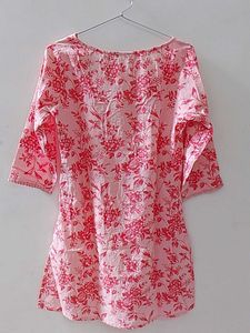 Pink Floral Tunic Top