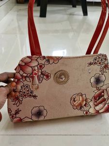 Floral Handbag with Embellishment