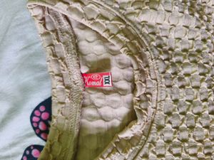 Textured Beige Short Sleeve Top