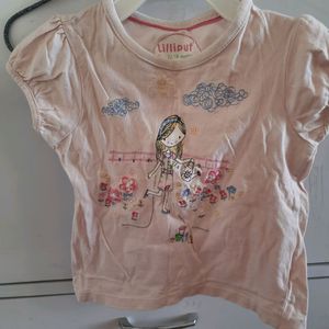 Lilliput light pink cute top for baby girls