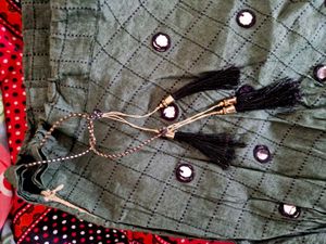 Olive Green Mirror Work Lehenga