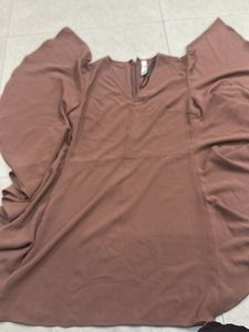 Stylish Brown Flutter Sleeve Dress