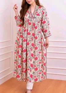 Floral Print Cotton Kurta