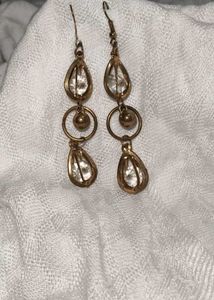 Elegant Drop Earrings with Crystals Pack of 2