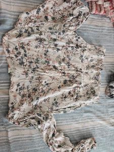 Boho Floral Print Peasant Blouse