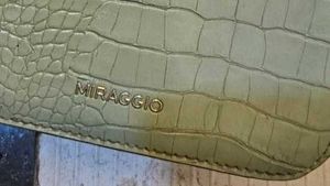 Miraggio Sage Green Croc Texture Sling Bag