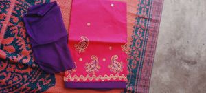 unstitched suit with dupatta and bottom
