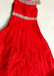 Elegant Red Off-Shoulder Gown