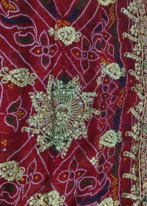 Exquisite Red Bandhani Rajasthani bhaat chundri ..