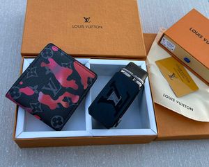 Louis Vuitton Camo Wallet & Belt Set