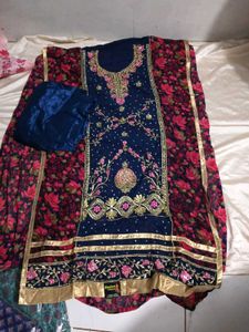 Elegant Embroidered Salwar Suit & free dupatta