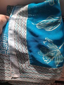 Beautiful Blue Floral Saree
