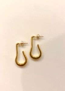 New Gold Teardrop Anti Tarnish Hoop Earrings