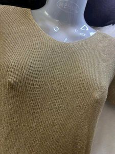 Sparkly Gold Knit Top