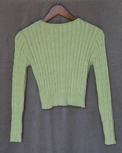 Green Knit Cardigan