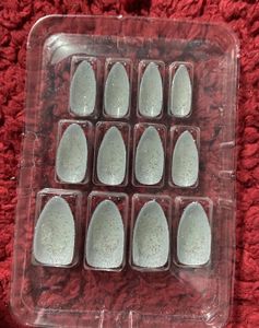 Silver Glitter Press-On Nails