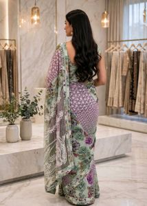 Elegant Floral Print Saree