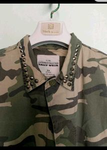 Camo Studded Cropped Jacket