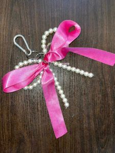Cute Pearl Ribbon Large size Bow Keychain💖