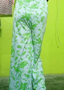 White &amp;Green Mix Colour Plazoo Pant
