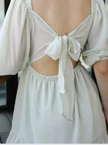 Chic Back Bow Cut-Out Dress