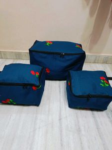🇳🇿💫🎀Set of 3 Embroidered Storage Bags