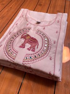 Embroidered Elephant Kurta