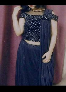 Stunning Black Sequined Saree