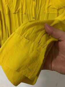 Zara Stylish Mustard Yellow Button-Up Shirt