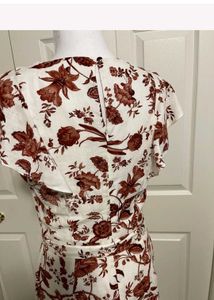 (Made in Myanmar) Chic Floral Midi Dress