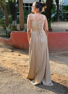 Elegant Cream Party Gown corset back