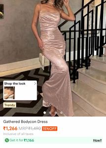 Sparkly Pink Spaghetti Strap Gown