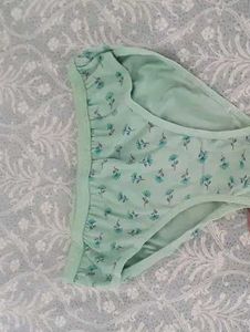 Cute Mint Green Floral Briefs