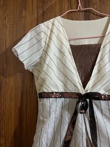 Stylish Striped Blouse with Sequins