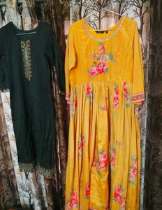 Beautiful Yellow Kurta with Floral Print