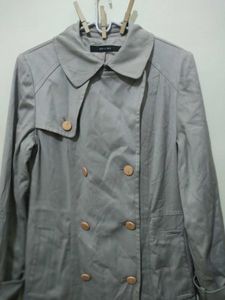 Taupe brownish grey double breasted Trench coat