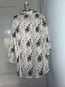 Abstract Print Button-Up Shirt