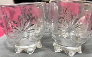 Set of 4 Crystal Etched Glasses