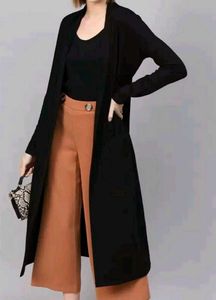 Stylish Black Long Shrug