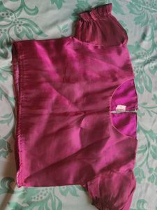 Girls maroon frill party wear frock